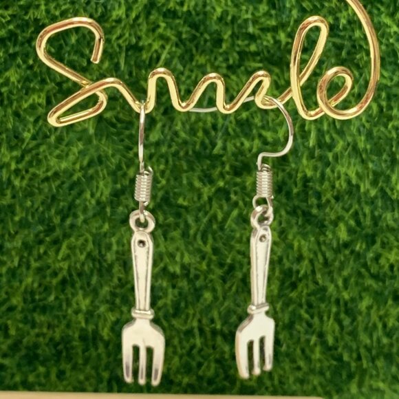 Fork Earring, Utensil Earring, Cooking Earring, Chef Earring, Food Earring - Picture 1 of 7